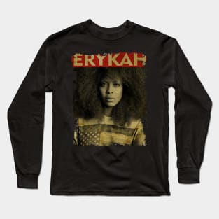 TEXTURE ART- Erykah Badu - RETRO STYLE Long Sleeve T-Shirt